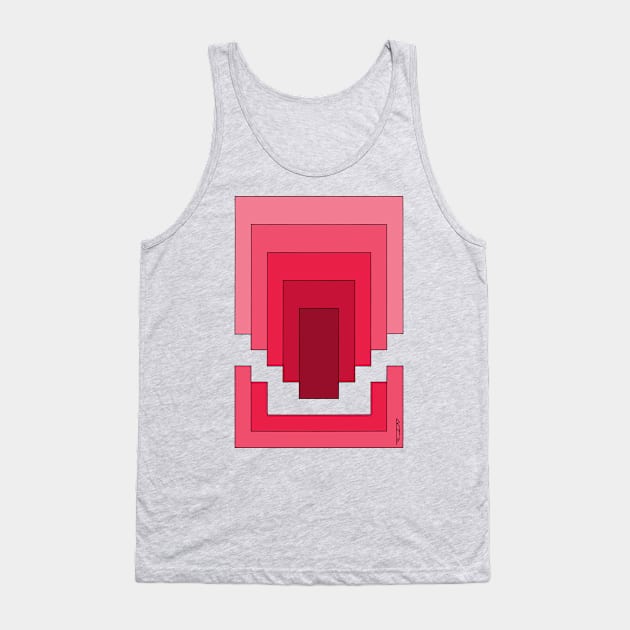 Rectangle Abstract in Red Tank Top by AzureLionProductions